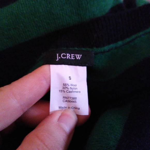 J. CREW Blue and Green Horizontal Striped Long Sleeve Sweater Dress - Picture 2 of 5